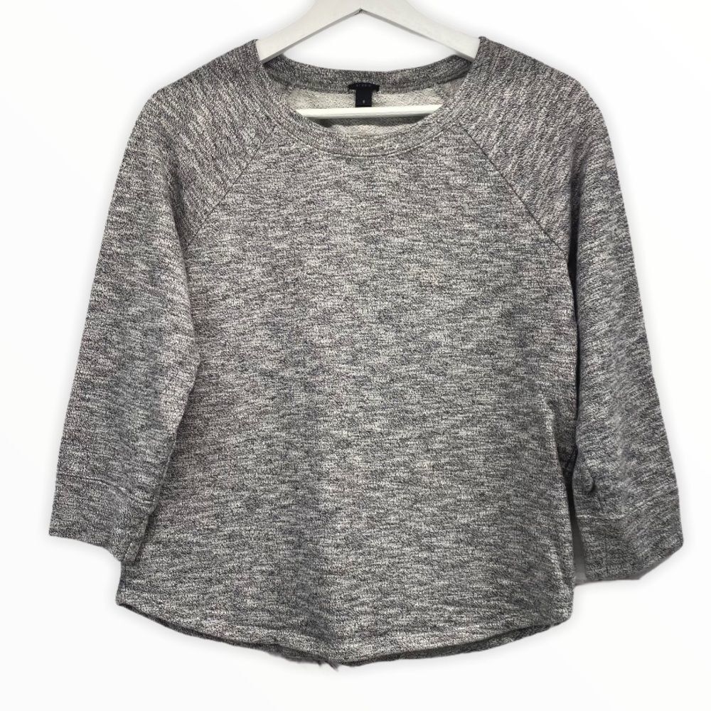 J. Crew Women's Loomknit Sweatshirt size Small Gray Cream